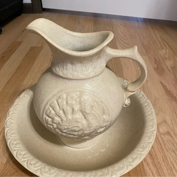 Vintage McCoy Pottery Turkey Pitcher & Bowl Thanksgiving Art Tan Centerpiece - Picture 3 of 8
